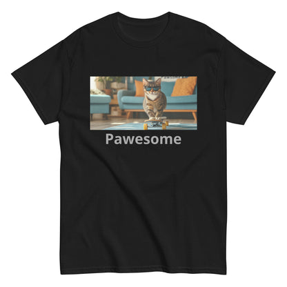 "Pawesome Skateboarding Cat Tee"