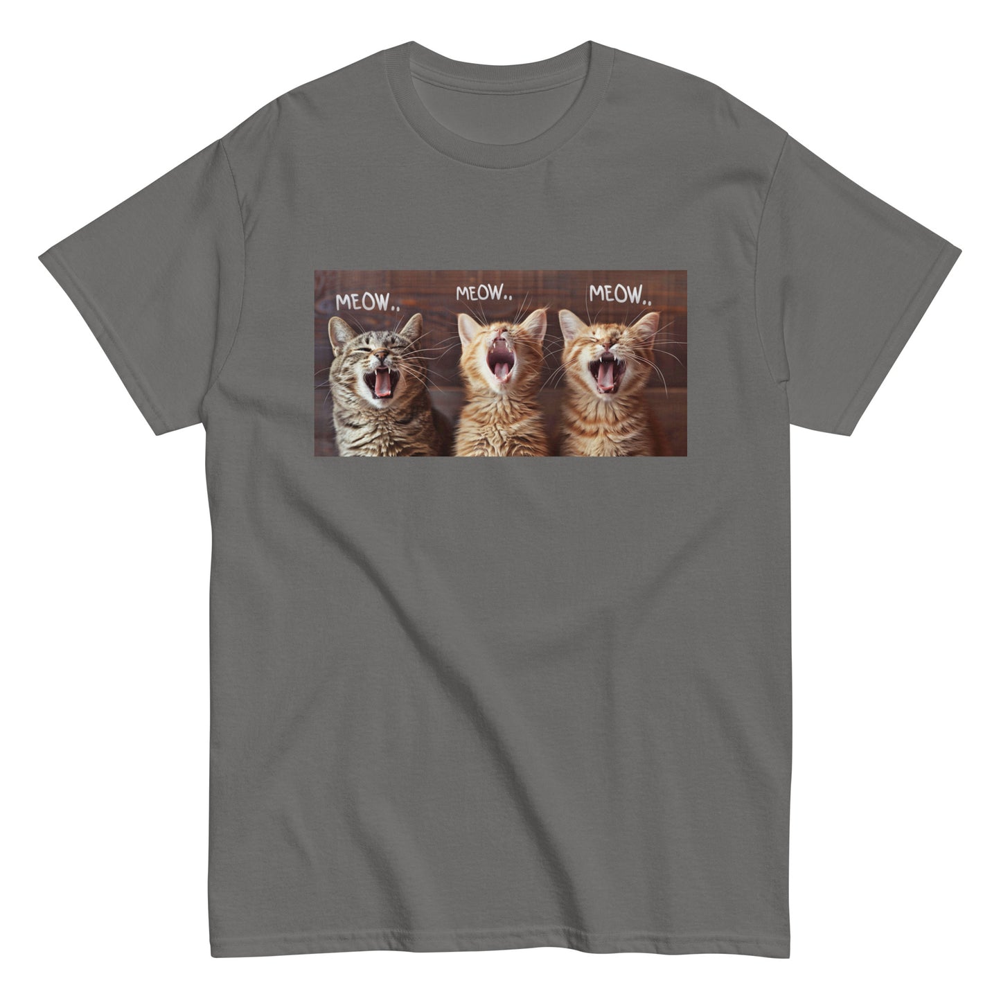 "Meowing Trio" T-Shirt – Three Adorable Kittens in Action