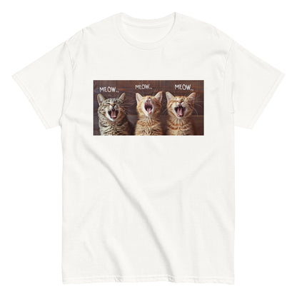 "Meowing Trio" T-Shirt – Three Adorable Kittens in Action