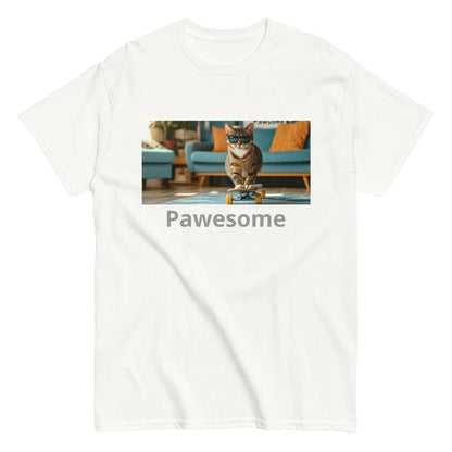 "Pawesome Skateboarding Cat Tee"